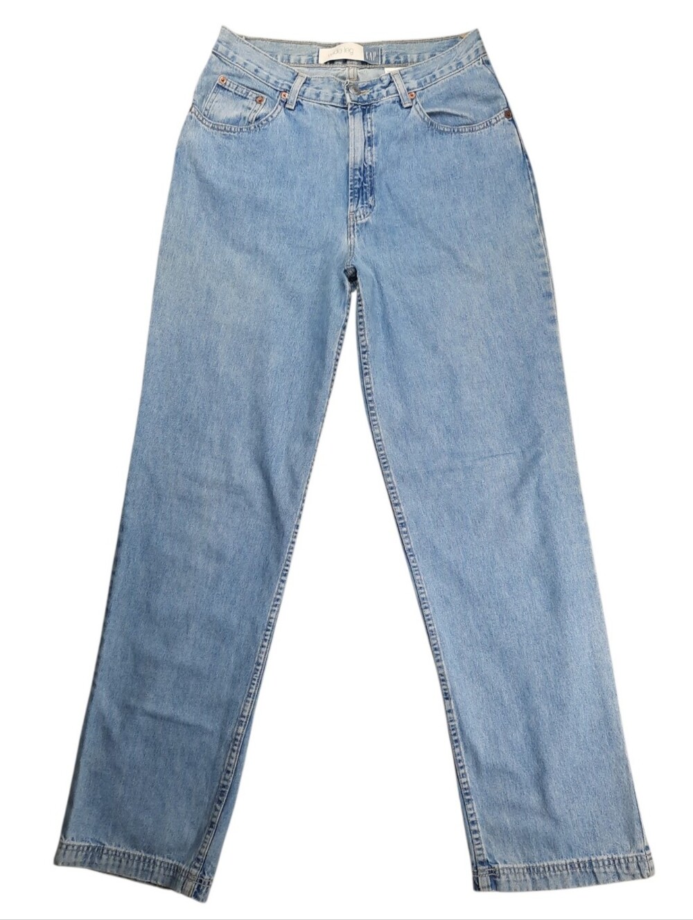 GAP VTG Wide Leg Baggy Blue Jeans SZ 10 Long